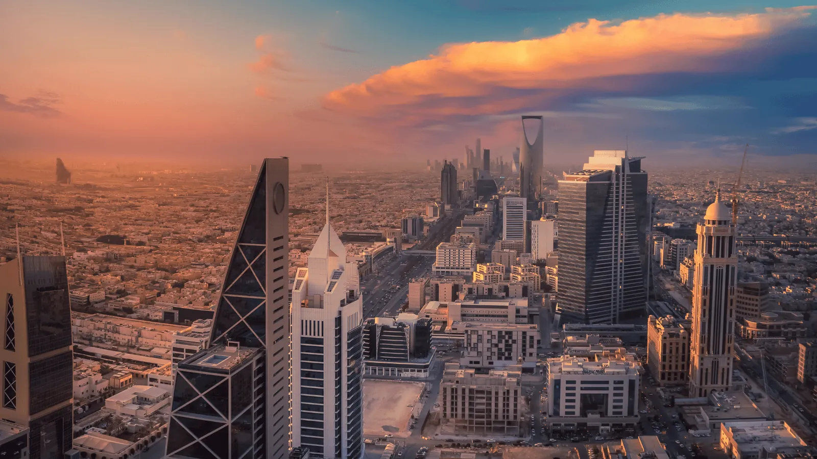 Riyadh towers at sunset
